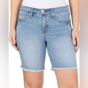 Brand New Light Blue Mid-rise Seven7 Bermuda Shorts